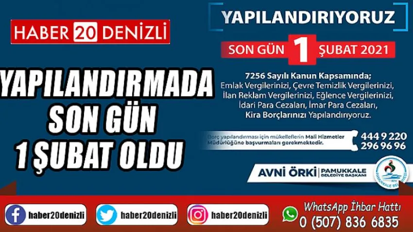 Yapılandırmada Son Gün 1 Şubat Oldu