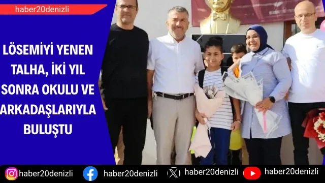 Lösemiyi yenen Talha, iki yıl sonra okulu ve arkadaşlarıyla buluştu
