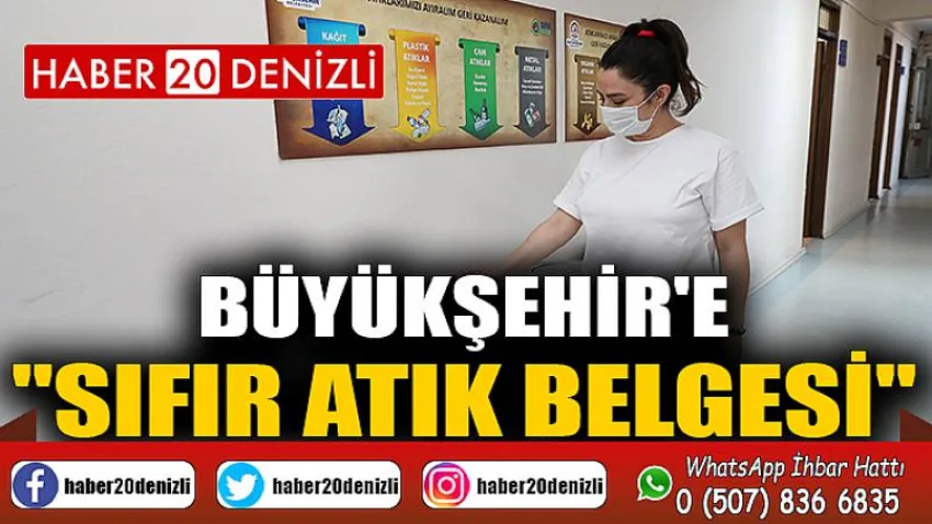 Büyükşehir'e "Sıfır Atık Belgesi"