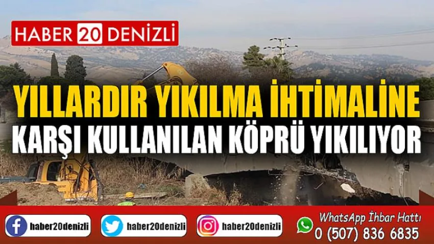 Yıllardır yıkılma ihtimaline karşı kullanılan köprü yıkılıyor