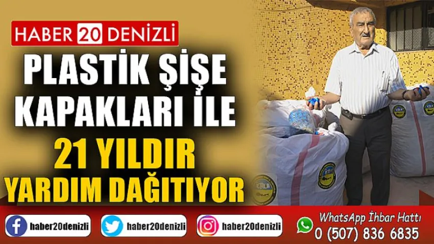 Plastik şişe kapakları ile 21 yıldır yardım dağıtıyor