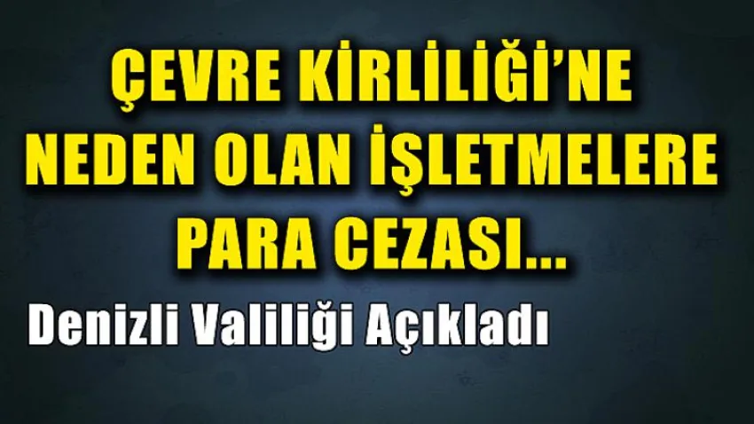 Çevre Kirliliğine Neden Olan İşletmelere Para Cezası...