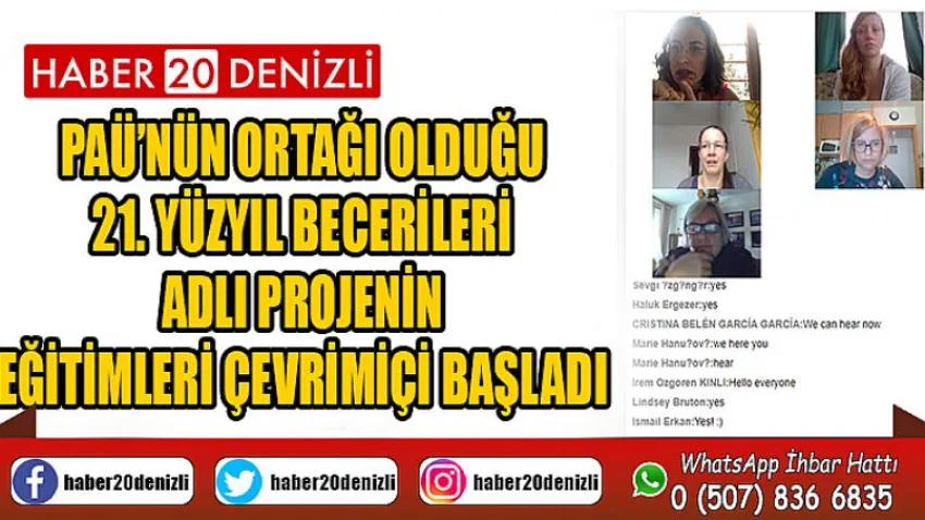 PAÜ’nün Ortağı Olduğu 21. Yüzyıl Becerileri Adlı Projenin Eğitimleri Çevrimiçi Başladı