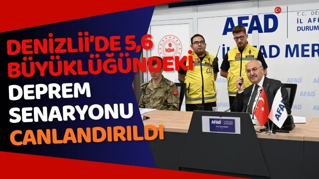 Denizli’de 5,6 büyüklüğündeki deprem senaryonu canlandırıldı