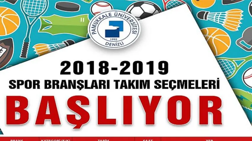 Spor Branşları Takım Seçmeleri Başlıyor