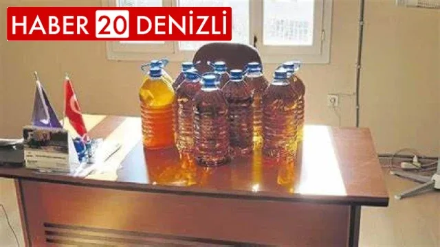 Denizli’de bin litre sahte zeytinyağı ele geçirildi