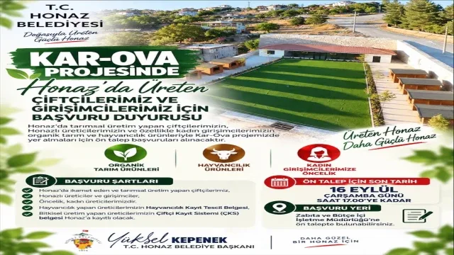 Honaz’da Kar-Ova Projesi için başvurular başladı