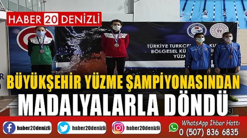 Büyükşehir yüzme şampiyonasından madalyalarla döndü
