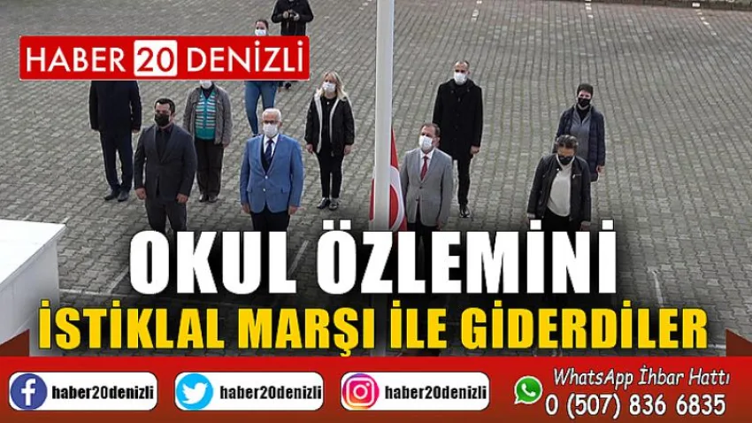 Okul özlemini İstiklal Marşı ile giderdiler