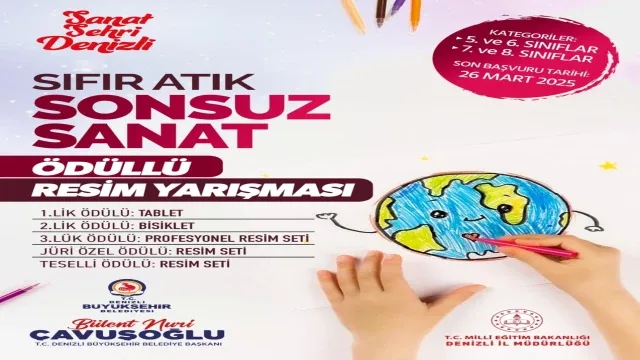 Denizli Büyükşehir Belediyesinden 'Sıfır Atık' temalı resim yarışması