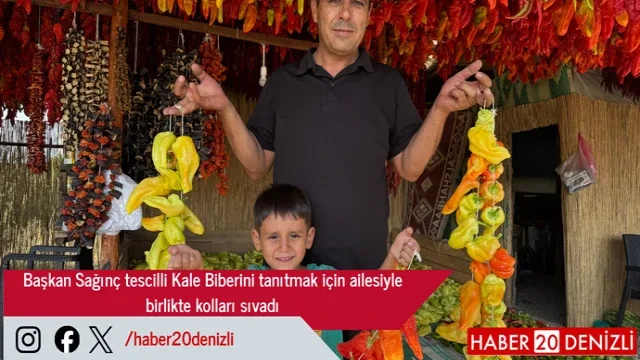 Başkan Sağınç tescilli Kale Biberini tanıtmak için ailesiyle birlikte kolları sıvadı