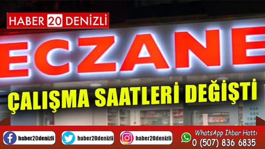 Eczane çalışma saatleri değişti