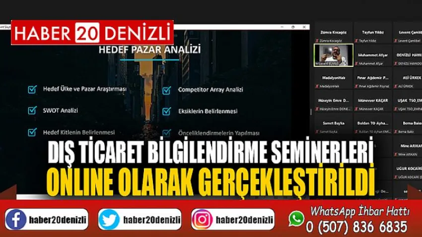 Dış Ticaret Bilgilendirme seminerleri online olarak gerçekleştirildi