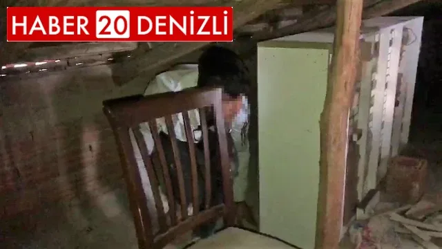 Yaşının 1,5 katı sabıkası olan hırsızlık zanlısı saklandığı çatıda yakalandı