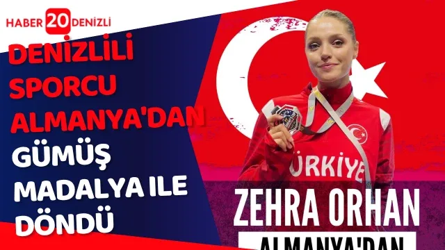 Denizlili sporcu Almanya'dan gümüş madalya ile döndü