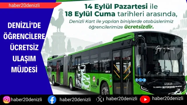 Denizli’de öğrencilere ücretsiz ulaşım müjdesi