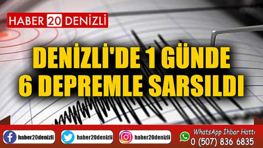 Denizli'de 1 günde 6 depremle sarsıldı