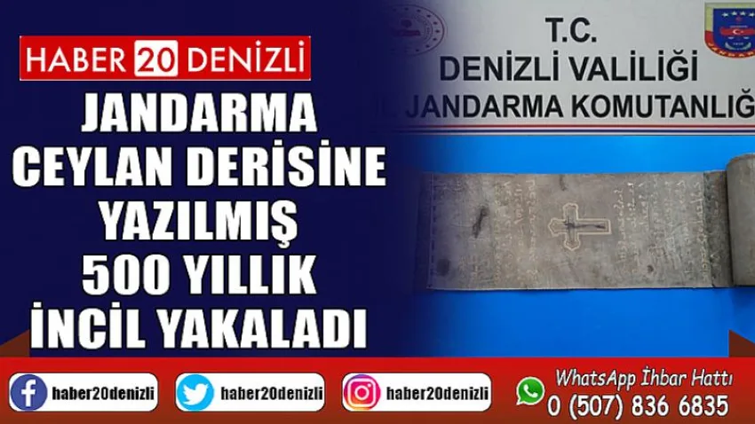 Jandarma ceylan derisine yazılmış 500 yıllık İncil yakaladı