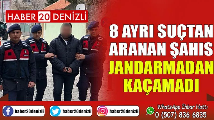 8 ayrı suçtan aranan şahıs jandarmadan kaçamadı