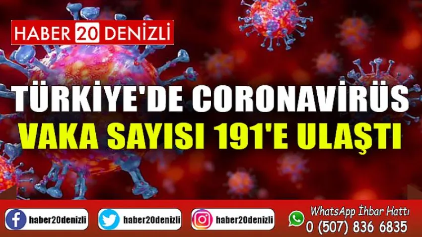 Türkiye'de Coronavirüs Vaka Sayısı 191'E Ulaştı