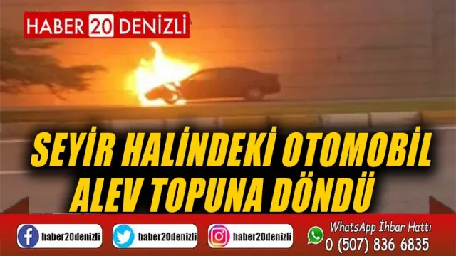 Seyir halindeki otomobil alev topuna döndü