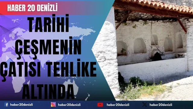 Tarihi çeşmenin çatısı tehlike altında