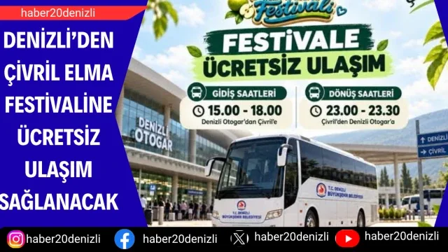 Denizli’den Çivril Elma Festivaline ücretsiz ulaşım sağlanacak