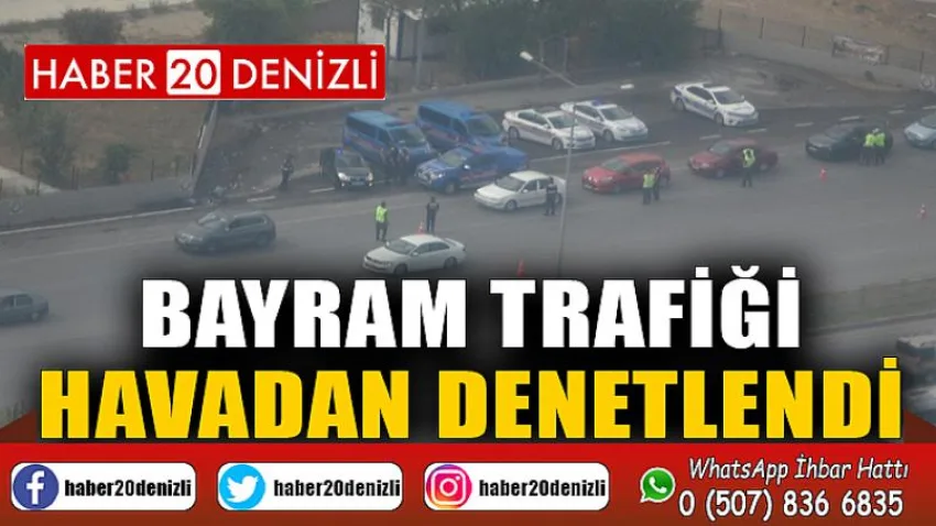 Bayram trafiği havadan denetlendi