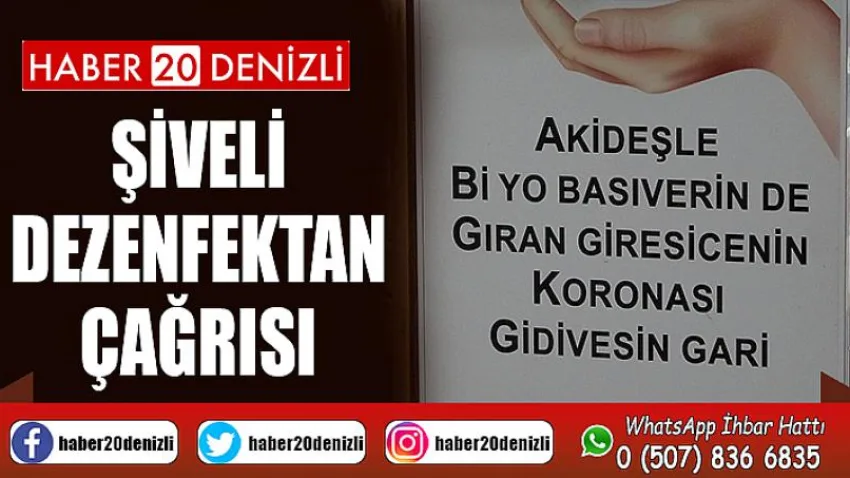 Şiveli dezenfektan çağrısı