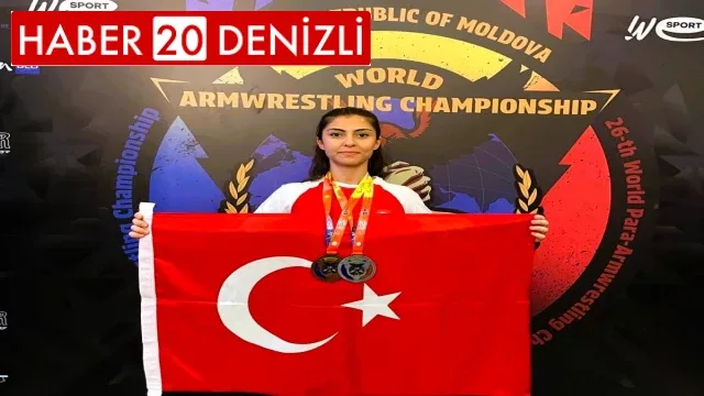 Çivrilli Petek bilek güreşinde Dünya 2.’si oldu