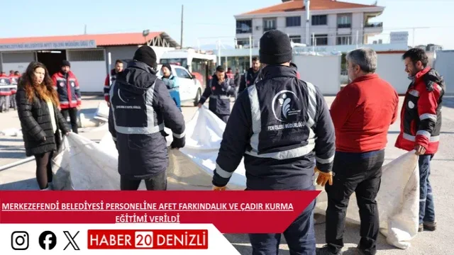 Merkezefendi Belediyesi personeline afet farkındalık ve çadır kurma eğitimi verildi