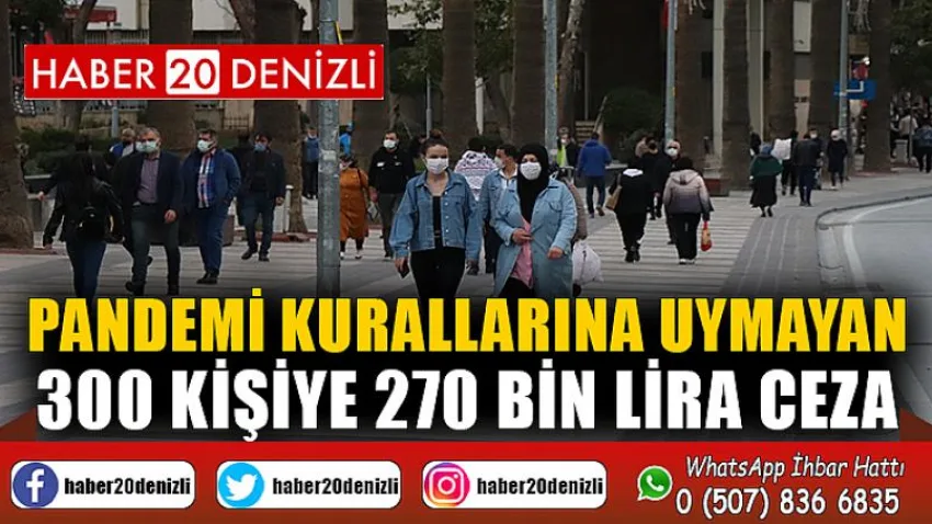 Pandemi kurallarına uymayan 300 kişiye 270 bin lira ceza