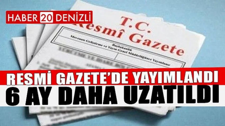 Resmi Gazete'de Yayımlandı....