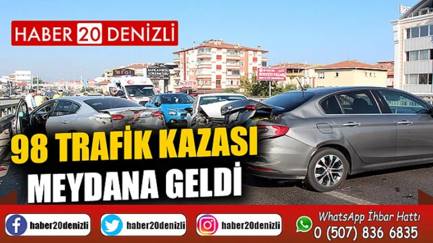 Denizli'de 98 trafik kazası meydana geldi