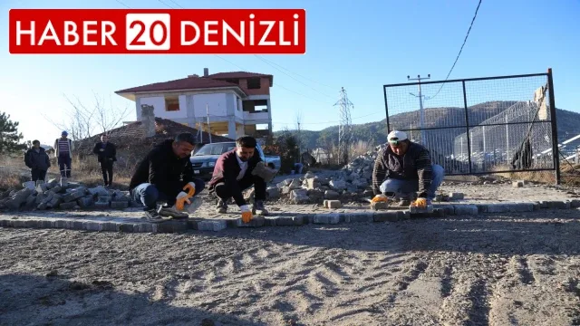 Çameli'nde kilit parke çalışmaları sürüyor