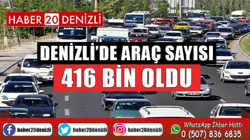 Denizli’de araç sayısı 416 bin oldu