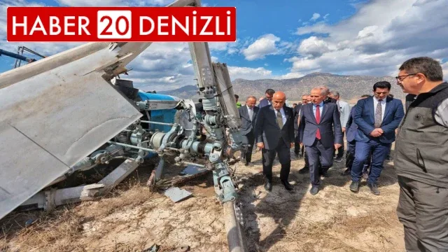 Bakan Kirişci helikopter enkazında incelemelerde bulundu