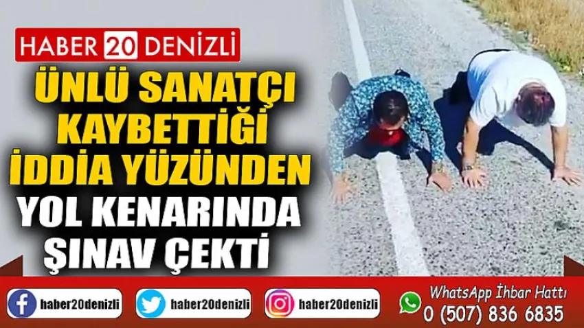 Ünlü sanatçı kaybettiği iddia yüzünden yol kenarında şınav çekti