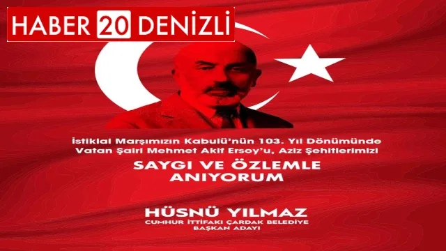 Başkan Yılmaz İstiklal Marşı'nın 103. yıldönümü Mesaj Yayımladı