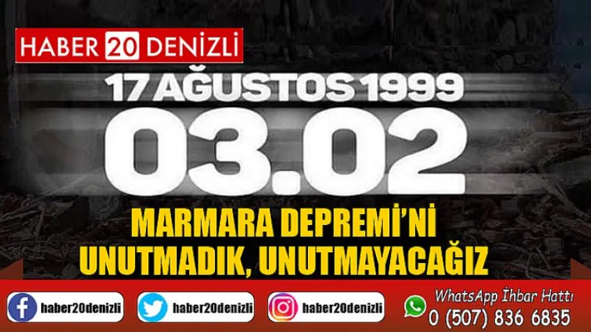 Marmara Depremi’ni Unutmadık, Unutmayacağız