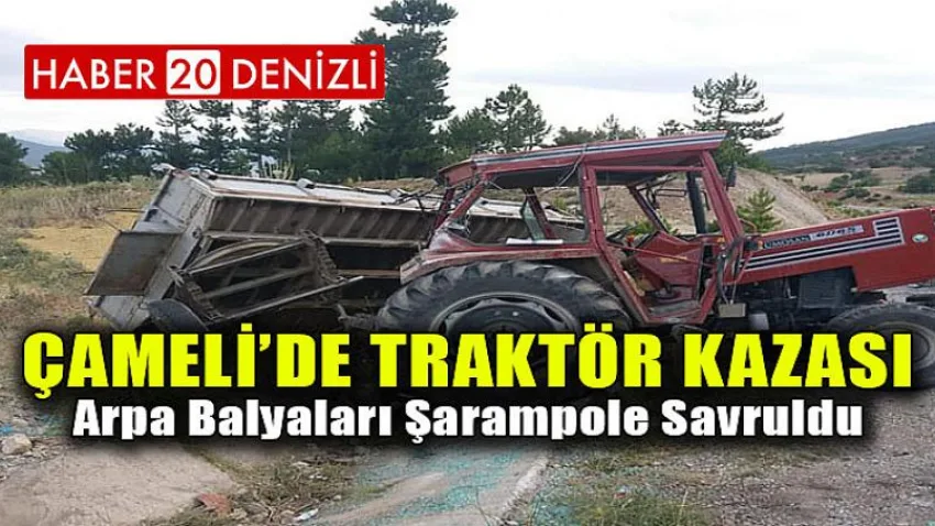 Çameli'de Traktör Kazası