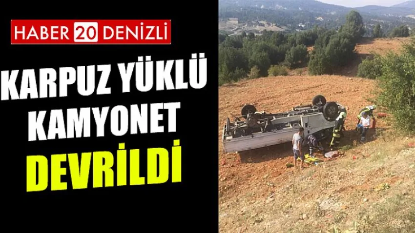 Karpuz Yüklü Kamyonet Devrildi: 2 Yaralı