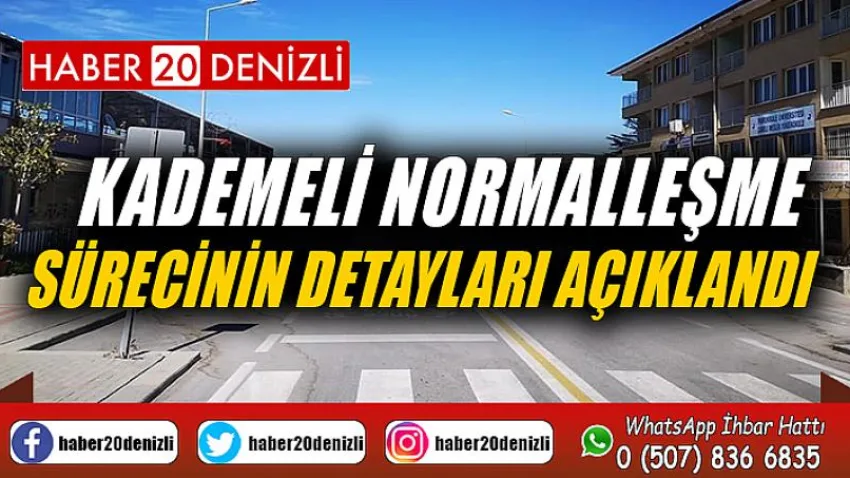 Kademeli normalleşme sürecinin detayları açıklandı