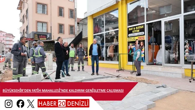 Büyükşehir’den Fatih Mahallesi’nde kaldırım genişletme çalışması