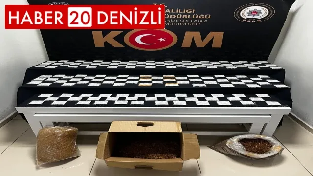 Denizli’de çok sayıda dolu makaron ve 12.5 kilogram kaçak kıyılmış tütün ele geçirildi