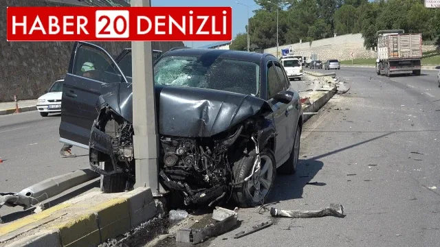 Virajı alamayan otomobilin çarptığı SUV araç orta refüje daldı: 4 yaralı