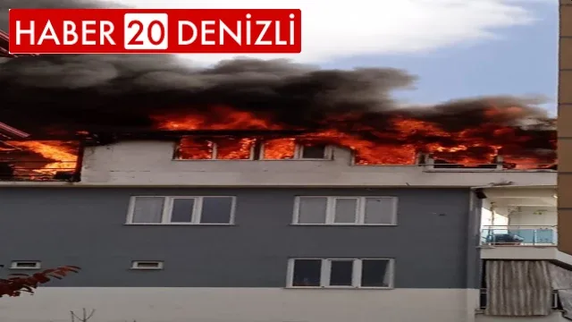 Apartmanın çatısı alevlere teslim oldu