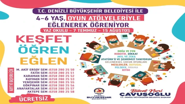 Büyükşehir’den miniklere oyun atölyeleri ile dolu yaz okulu
