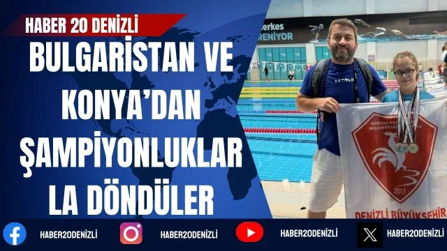 Denizli Büyükşehir Belediyesporlu yüzücüler altın madalyaları topladı