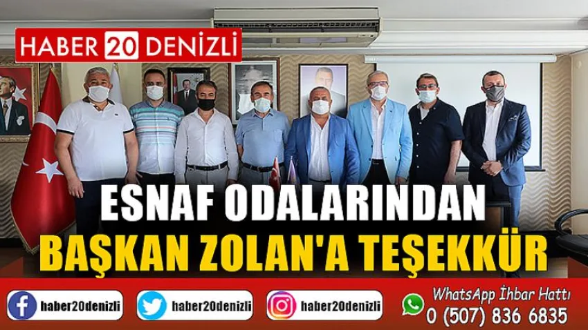 Esnaf odalarından Başkan Zolan'a teşekkür